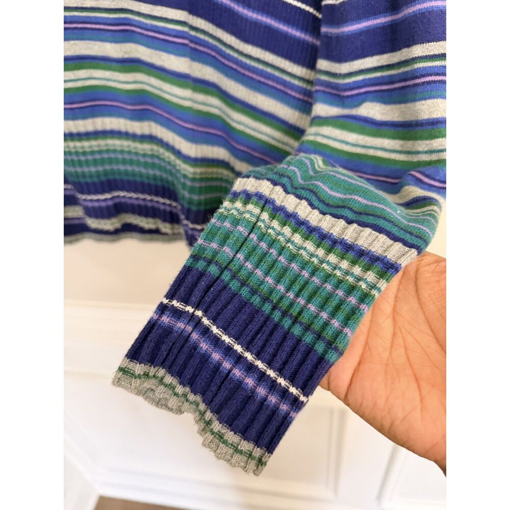 Vintage Liz & Co. 90s Multi-colored Striped Turtleneck (PXL)
